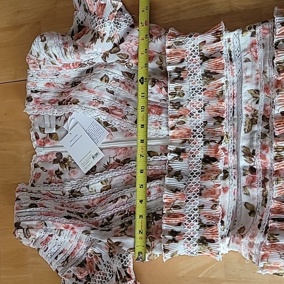 Zimmermann Radiate Smocked Mini Dress, Peach Rose Floral - Picture 10 of 16